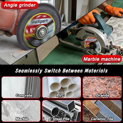 4.5" Diamond Saw Blade, Multi-Purpose Indestructible Disc for Angle Grinder, Metal Tile Concrete Cutting Wheel, 3-Pack