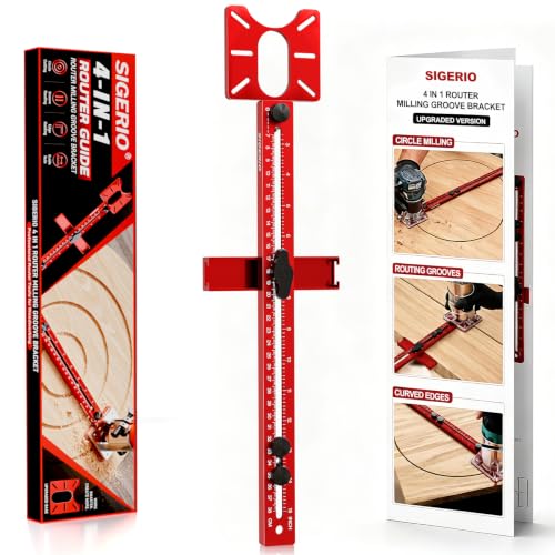 Router Circle Cutting Jig for DeWalt/Bosch/Milwaukee Compact Routers – 4 in 1 Adjustable Router Jig, Aluminum Alloy Circle Cutting Guide for Trim Routers, 5.5–30" for Circles, Arcs & Grooves - size: Standard Size