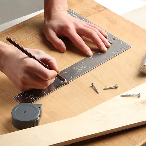 Mr. Pen- Metal Carpenter Square, 8 x 12 Inch - color: Silver