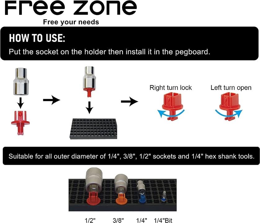 Free Zone Bit Organizer Set, 316-Hole 1/4" Hex Bit Toolbox Storage - color: Black