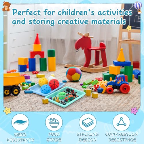 20 Pcs Small Plastic Art Sand Tray, Light Pink, Purple, Blue, Green - color: Light Pink, Purple, Blue, Green