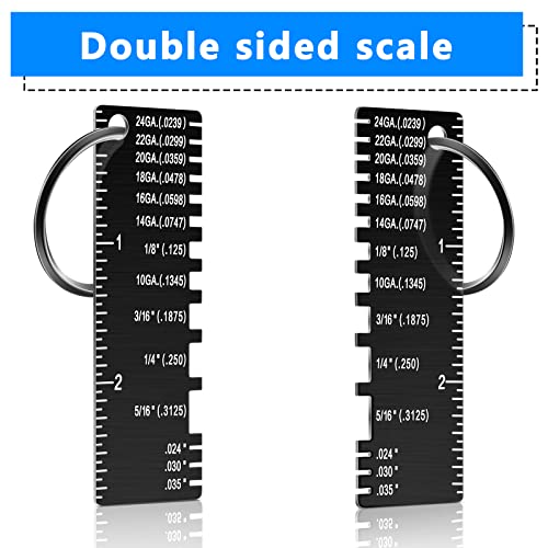 Xuhal Double Sided Wire Metal Sheet Thickness Gauge, 4 Pieces, Black