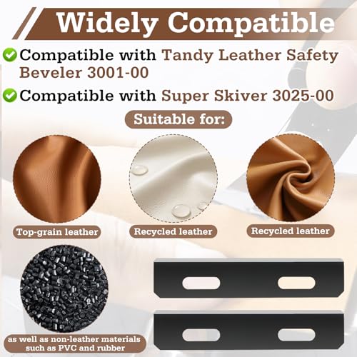 40-Pack 3002-00 Leather Skiver Replacement Blades, for 3025-00 & 3001-00