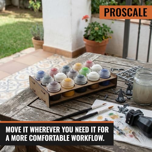 PROSCALE Mini Paint Holder for Miniatures & Modeling, Compact Project Paint Organizer Tray for 33mm Pots, Portable Tabletop Paint Rack, Compatible with Citadel (33mm) - color: Paint rack Mini