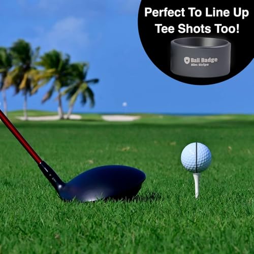 Aim Stripe, Golf Ball Alignment Tool, Full Metal, Training Aid - color: Grey
