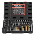VEVOR Screw Extractor Set with Drill Bits, 54 Pieces, Easy Out Nut Bolt Extractors and Drill Bits, with Adapters, Solid Storage Case, Cr-Mo Steel for Removing Rounded, Broken, or Stripped Fasteners - size: 54 PCS