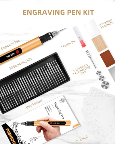Engraving Pen for Metal Wood Glass Plastic, Engraving Tool 44Kits, 5 Speeds Up to 30000RPM, USB Rechargeable Engraver Kit Craft Gifts for Teens Adults Beginner with Guide Book