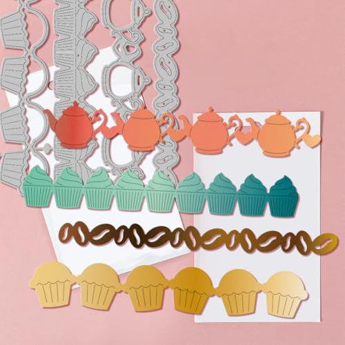 GLOBLELAND Dessert Strips Cutting Dies for Card Making Donut Frame Line Cut Die for DIY Scrapbooking Journal Embossing Paper Craft Decor - style: Dessert Strip