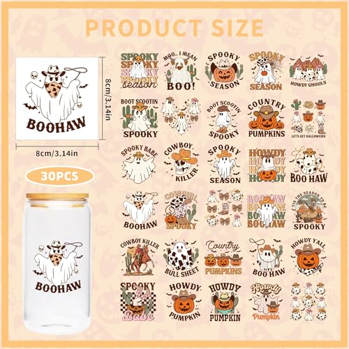 Halloween UV DTF Cup Wraps, Transfer Stickers for Glass Tumblers - color: Halloween725