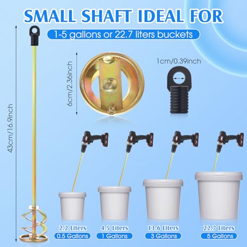 Lasnten 3 Pcs Paint Mixer for Drill, 1 to 5 Gallon Bucket, Gold - color: Gold, style: Style 1
