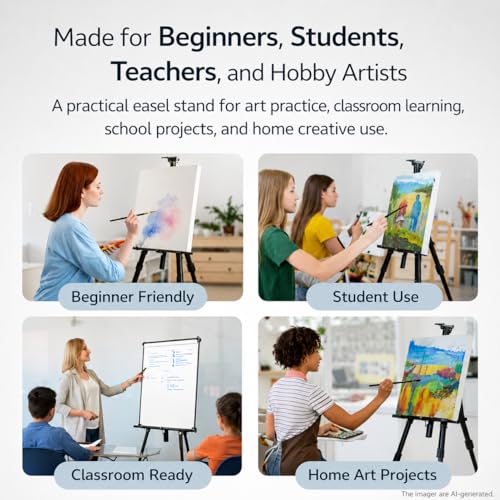 NS JYMB Easel Stand for Sign and Painting, 17-66 Inch Adjustable, Black - style: 66Black 1pack