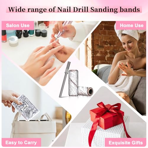 150 Grit Mini Sanding Bands for Nail Drill Bit - 100 Pcs, 3.1 MM Small Sanding Bands for Manicures and Pedicure - size: 150 Grit-Pink