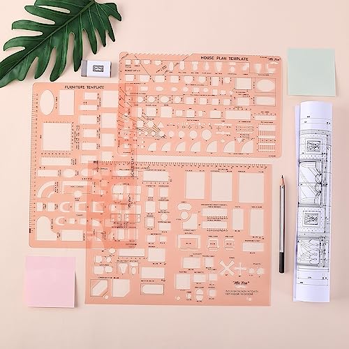 Mr. Pen- House Plan, 3 pcs, Interior Design and Furniture Templates - color: Pink, size: 3 pcs