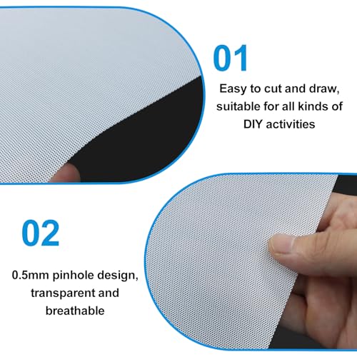Aoserge Premium White Fursuit Eyes Mesh, 5 Sheets, 11.8"x7.87" - color: White