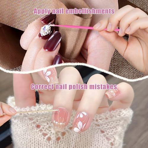 Micro Applicator Brushes & Microblading Cotton Swabs - Precision Beauty Supplies for Eyelash Extensions, Permanent Makeup, Brow Lamination, Lash Serum Applications - color: Pink - 300 Micro + 200 Pointed - 500 pcs