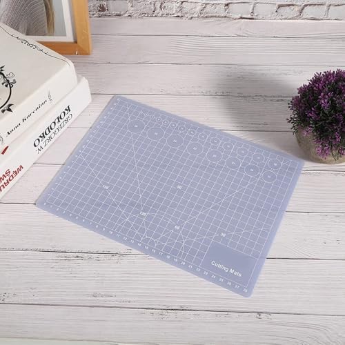 A5 Translucent Cutting Board – Self-Healing Craft Mat for Quilting, Rubber Stamp & Model Making, Non-Slip Non-Reflective Surface(M) - size: 11.8"L x 8.7"W