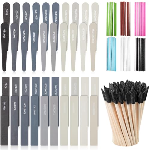 Maxdot 120 Pcs Sanding Sticks, Polishing and Twigs Set, Water Drop - style: Water Drop