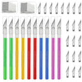 10 PCS Exacto Knife with 20 PCS Spare Sharp Blades, Profession Craft Hobby Knives for DIY, Art, Cutting, Modeling, Scrapbooking and Stencil(Multicolor) - color: Colorful