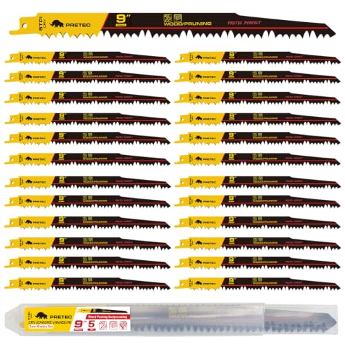 9 Inch Wood Pruning Reciprocating Saw Blades for Tree Trimming, 25 PCS/5TPI - size: 9 INCH (25 PCS)