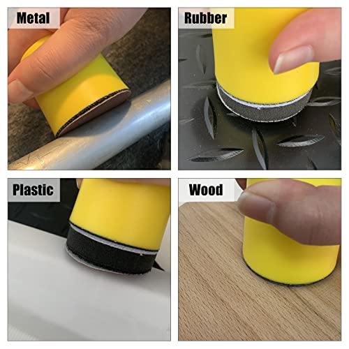 SPEEDWOX 3 Pack 2" Hand Sanding Blocks Hook and Loop Sanding Pad Hook Backing Plate for Wood Furniture Restoration Polishing Home and Car (Yellow) - style: 2" 3Pack
