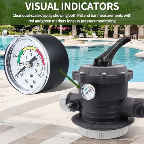 Replacement for intex 11224 SF60110-2 ECO20110 SF70110-2 SF80110-2 CS15230 Pressure Gauge for 14 & 16 Inch Sand Filter Pump