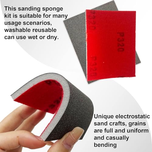 Sanding Sponge Set, 20 Pcs 320 Grit Sanding Block Pads - size: 320 x 20pcs