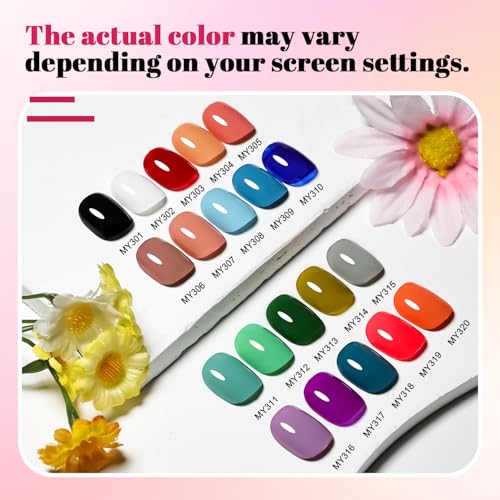 OpenLive 20 Color Perfume Nail Polish Set Red, Pink, Pueple and Green Quick Drying Nail Polish Set for Women Salon DIY Nail Art - color: 20 Color Set