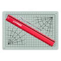 Alumicolor Cut-and-Measure Set w/Hobby Blade, Self-Healing Mat & AlumiCutter Ruler, 12IN, Red - color: Red