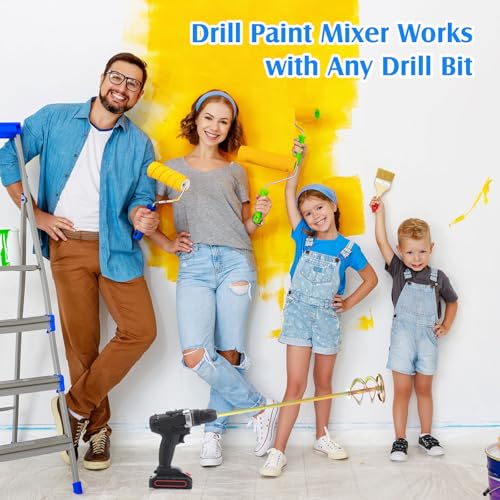 Lasnten 3 Pcs Paint Mixer for Drill, 1 to 5 Gallon Bucket, Gold - color: Gold, style: Style 1