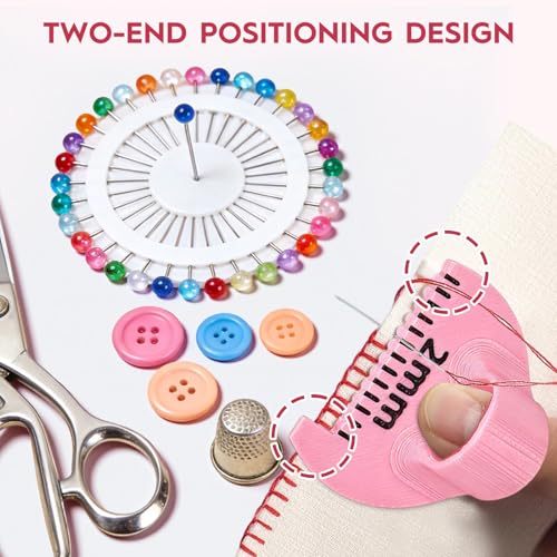Edge Stitch Lock and Sewing Gauge, 2mm/3mm/4mm Edge Sewing Lockranding Tool, Quilting Templates Rulers Needle Gauge Measuring Seam Gauge for Fabric Straight Stitching(Pink) - color: Pink