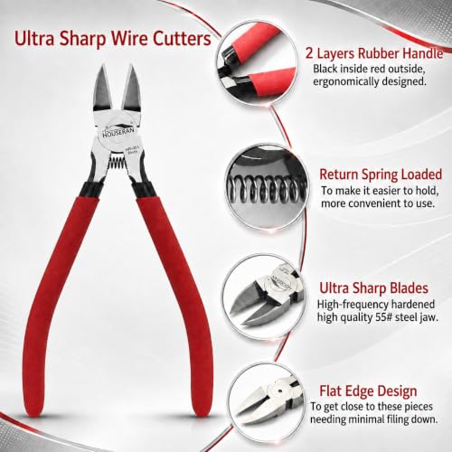Wire Cutters 1 PACK, 6 inch, Side Cutters, Flush Cut Pliers - color: 1 Pack
