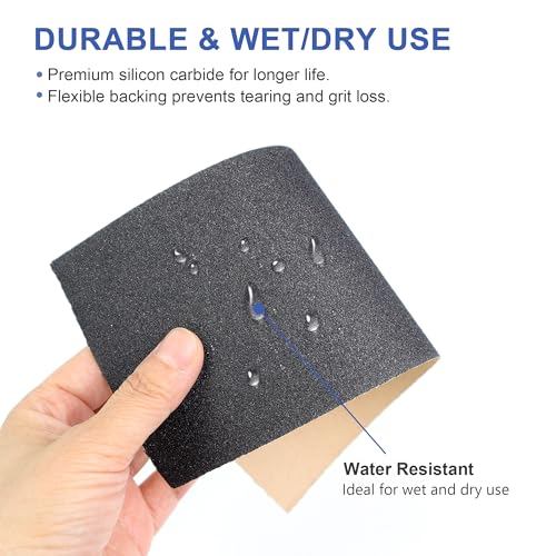 SCOTTCHEN Hand Sanding Block Set with 28pcs 120-3000 Grit Wet/Dry Sandpaper for Wood Furniture Finishing, Metal Sanding, Glasses Sanding - style: Clamp-style 1 pack