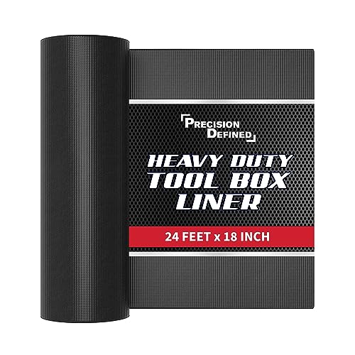Precision Defined Toolbox Liner Non-Slip Tool Drawer Liner 24ft x 18" Black - size: 18"W x 288"L