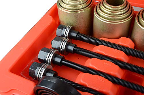 DAYUAN Universal Press Pull Sleeve Remove Install Bushes Bearings Tool Kit - size: 26Pcs Set--Red
