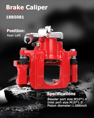 cciyu Rear Left Disc Brake Caliper Assembly 18B5081 With Bracket - size: Rear Left[18B5081]