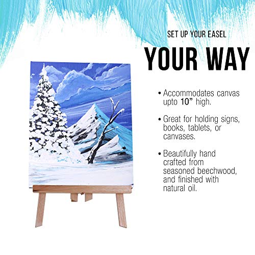 U.S. Art Supply 11" Small Tabletop Display Easel - Beechwood, Pack of 1