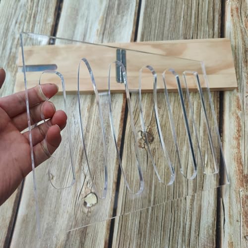 6 in1 Board Handle Router Template for Woodworking 1/4'' Thick DIY Router Template Grab Handle Acrylic Inlay Template Decorative Guide, Transparent