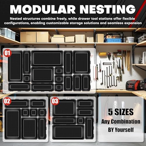 C&T 69-Pieces Tool Box Organizer Tray Divider Set, Tool Drawer Tray Divider