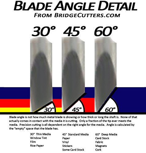 20 Pack - Made in USA - Explore Replacement Blades Compatible Cricut Imagine Explore Air 2 Create Maker 3 Expression 45° Standard Vinyl Fabric Scrapbook Cutting Blades Replacements - color: red/blue USA-made