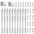 10 PCS Exacto Knife with 20 PCS Spare Sharp Blades, Profession Craft Hobby Knives for DIY, Art, Cutting, Modeling, Scrapbooking and Stencil(Sliver) - color: Silver