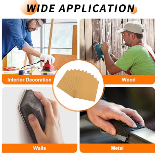 10 Pcs 120 Grit Sandpaper 4.2 x 4.5 Inch Sand Paper Alumina Gold - size: 4.2 x 4.5 Inch(120 Grit)