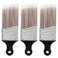 Wesquer 3-Pack Short Handle Angle Paint Brushes for Precision Trim & Cut-in Painting on Window & Door Frames, Stair Rails, Baseboards, Shutters, Cabinetry & Small Furniture - color: Black