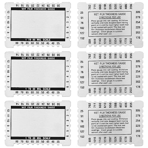 Kanayu 6 Pcs Wet Film Thickness Gauge Metal Sheet Thickness Gauge
