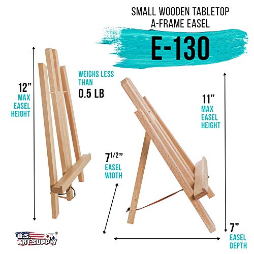 U.S. Art Supply 11" Small Tabletop Display Easel - Beechwood, Pack of 1