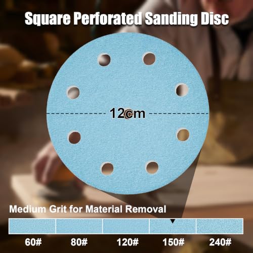 100 Pack Abrasive Sanding Discs 497170 Granat P150 Grit 5-Inch (125mm) Diameter Fit for Festool RO 125, ES 125, ETS 125, ETSC 125, ETSC 2 125, ES-ETS 125, ES-ETSC 125, ETS EC 125, LEX 125 - size: 497170