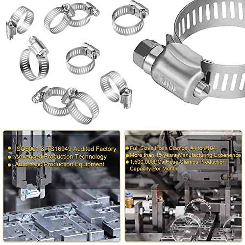 WINL Stainless Steel Hose Clamps 8Pack 3" to 4" (76mm-102mm) - size: SAE#56 ( 3" ~ 4" )