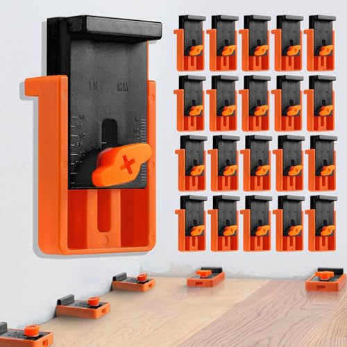 M MEEPO 20-Pack Upgraded Flooring Spacers, 1/4" to 1" (6-25mm) Adjustable Gap, Stable Wide-Base Design Never Slip or Fall, Professional Laminate Wood & Vinyl Plank Flooring Tools for DIY Installation