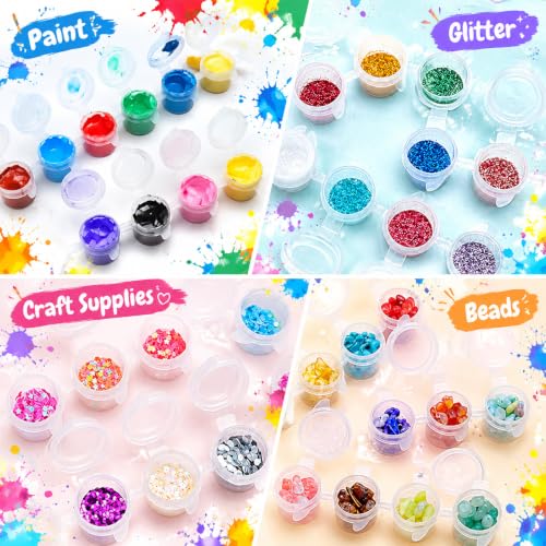 Patelai 100 Strips Empty Paint Pots with Lids Containers,3 Ml/ 0.1 Oz - size: 3 ml/ 0.1 oz
