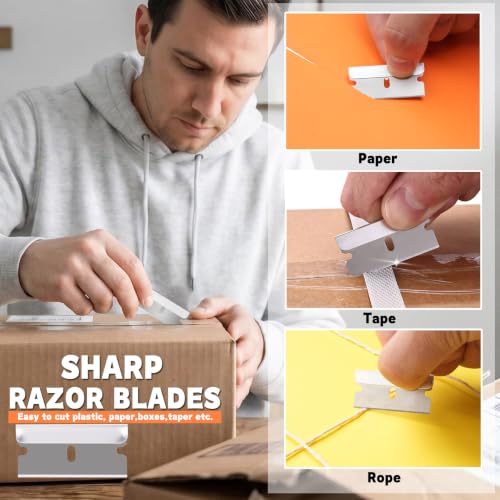 REXBETI 1000-Pack Single Edge Razor Blades, Industrial Scraper Razor Blades - size: 1000 Pack