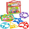 Karty Thick Shape Stencil Set with Case, 10pcs Sturdy Plastic Drawing Templates for Kids, Teacher Classroom Supplies and Preschool Arts & Crafts, Colorful Learning Kit for Toddlers Ages 4+
